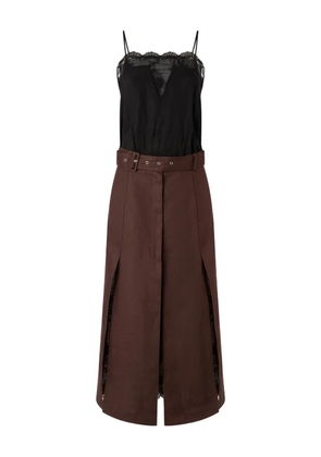 PINKO lace belted dress - Brown