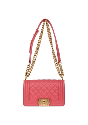 CHANEL Pre-Owned 2019 small Boy chain quilted shoulder bag - Pink