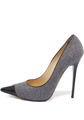 Jimmy Choo Pre-Owned 125mm patent-toecap pumps - Grey