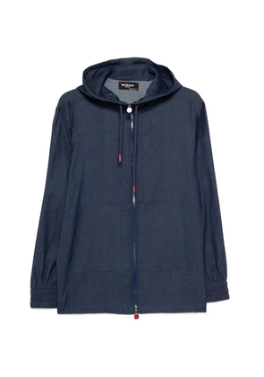 Kiton hooded zip-up overshirt - Blue