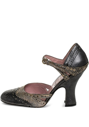 Miu Miu Pre-Owned brogue leather Mary Jane pumps - Grey