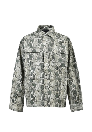 BREATH python-print pocket shirt - Green