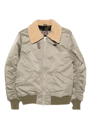 Giorgio Brato shearling-collar bomber jacket - Green