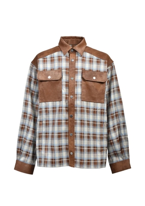 BREATH check pocket shirt - Brown