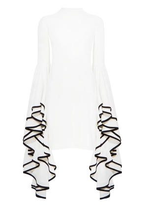 Proenza Schouler crepe ruffle sleeve dress - White
