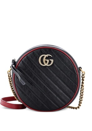 Gucci Pre-Owned GG Marmont Round Shoulder Bag Diagonal Quilted Leather Mini crossbody bag - Black