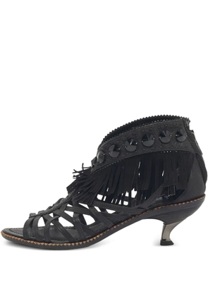 Christian Dior Pre-Owned studded fringed sandals - Black