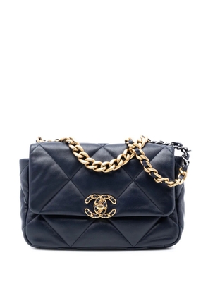 CHANEL Pre-Owned 2021 Medium Lambskin 19 Flap satchel - Blue