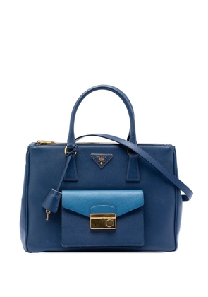 Prada Pre-Owned 2010-2026 Saffiano Lux Galleria Double Zip Front Pocket satchel - Blue