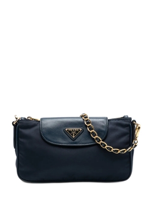 Prada Pre-Owned 2000-2013 Saffiano Trimmed Tessuto Chain crossbody bag - Blue
