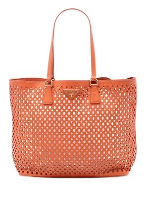 Prada Pre-Owned 2010-2025 Perforated Saffiano Fori Shopping tote bag - Orange