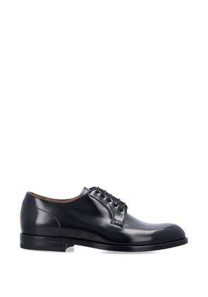 Green George polished leather derby shoes - Black