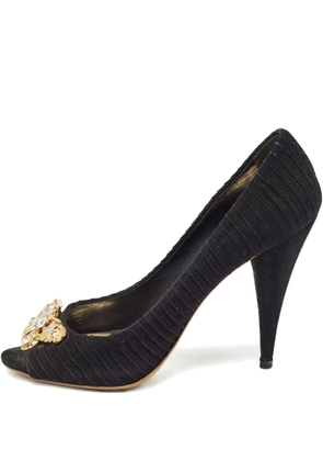 Miu Miu Pre-Owned 120mm peep-toe crystal-embellished pumps - Black