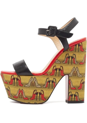 Christian Louboutin Pre-Owned 65mm platform shoe-pattern sandals - Black