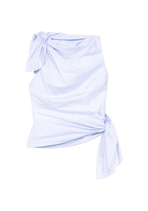 Monse bow drape shirting top - Blue