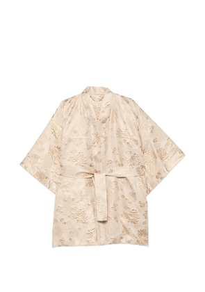 Kiton floral overcoat - Neutrals