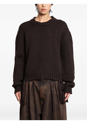 Hed Mayner fringed wool sweater - Brown