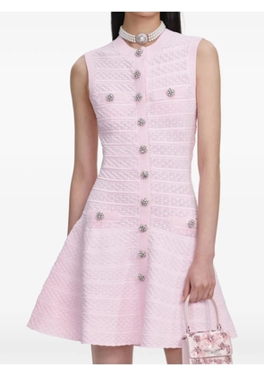 Self-Portrait buttoned A-line mini dress - Pink