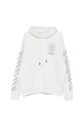 Off-White logo-print hoodie - Green
