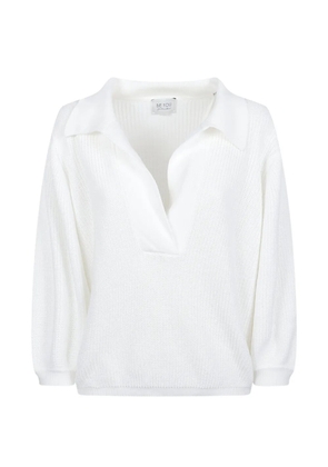 BeYou collared v-neck knitwear - White