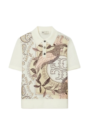 Tory Burch silk front polo - White