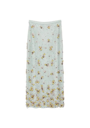 Costarellos floral-embellished midi skirt - Green