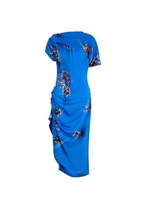 Proenza Schouler Antonella printed draped midi dress - Blue