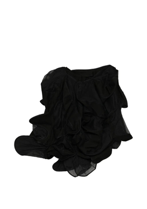Yohji Yamamoto asymmetric ruffled midi skirt - Black