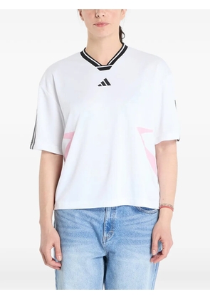 adidas Boyfriend 3-Stripes Tiro V-neck T-shirt - White