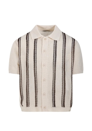 COOR striped short-sleeved cardigan - Neutrals
