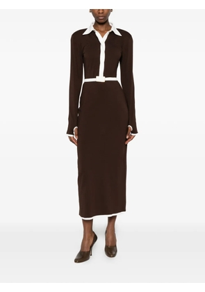 Rowen Rose collared midi dress - Brown