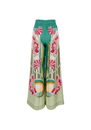 La DoubleJ floral palazzo trousers - Green