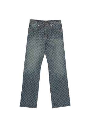 Gucci monogram-pattern jeans - Blue