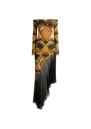 ETRO floral-print asymmetric dress - Black