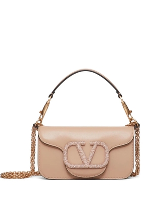 Valentino Garavani Locò small shoulder bag with jewel logo - Neutrals