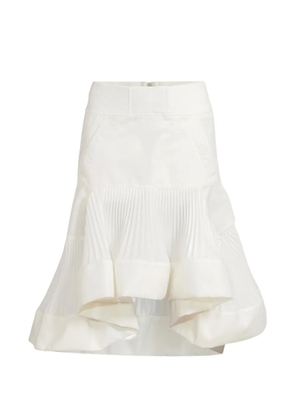 sacai ruffled pleated A-line skirt - White