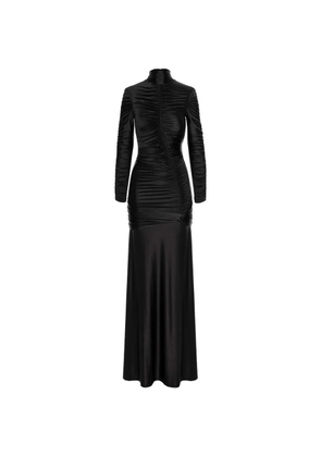 Murmur long-sleeve ruched dress - Black