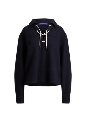 Ralph Lauren Collection lace-up collared sweatshirt - Blue