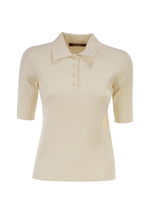 Max Mara ribbed polo top - Neutrals