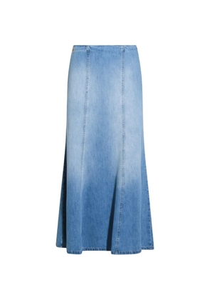 LOIS JEANS Wilson logo-patch denim maxi skirt - Blue
