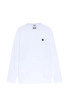 MSGM long-sleeved logo-detail T-shirt - White