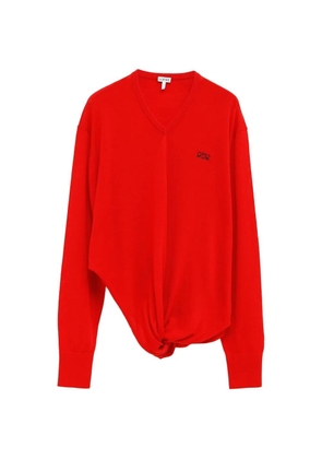 LOEWE twisted V-neck sweater - Red