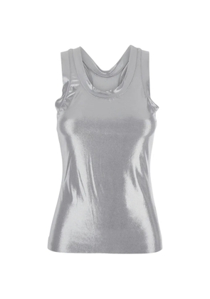 Norma Kamali metallic racerback top - Silver