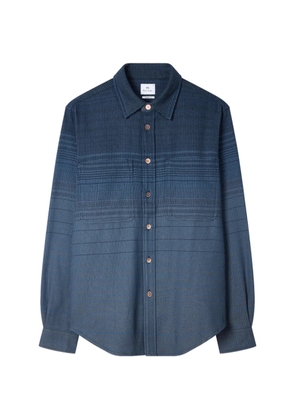 PS Paul Smith gradient buttoned checked shirt - Blue
