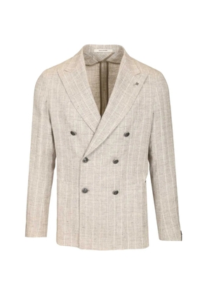 Tagliatore double-breasted striped jacket - Neutrals