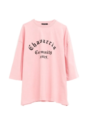 Willy Chavarria logo-print T-shirt - Pink