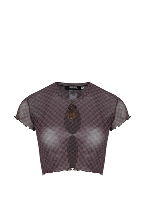 Amir Slama x Jade Picon cut-out cropped T-shirt - Brown
