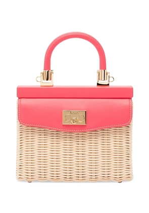 Rodo small wicker shoulder bag - Neutrals