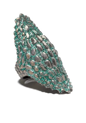 Venyx 9kt gold diamon Green Lady Caiman ring