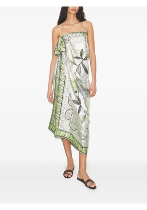 Tory Burch Cockatoo oversized bandana square scarf - Neutrals